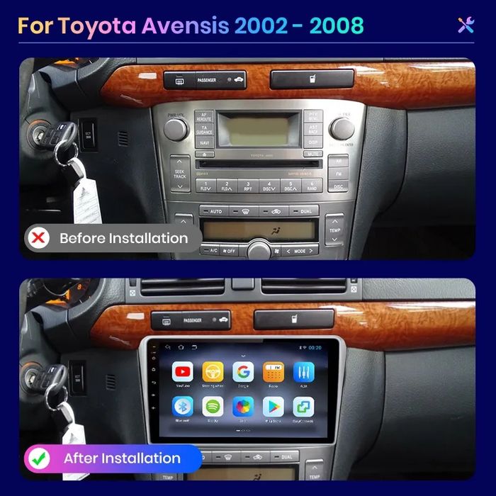 Navigatie Android Toyota Avensis Waze YouTube GPS USB