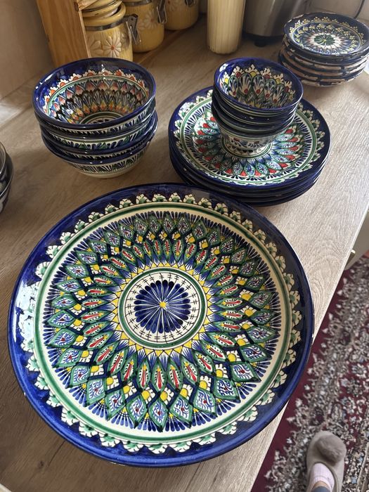 Посуда глина национальный узор