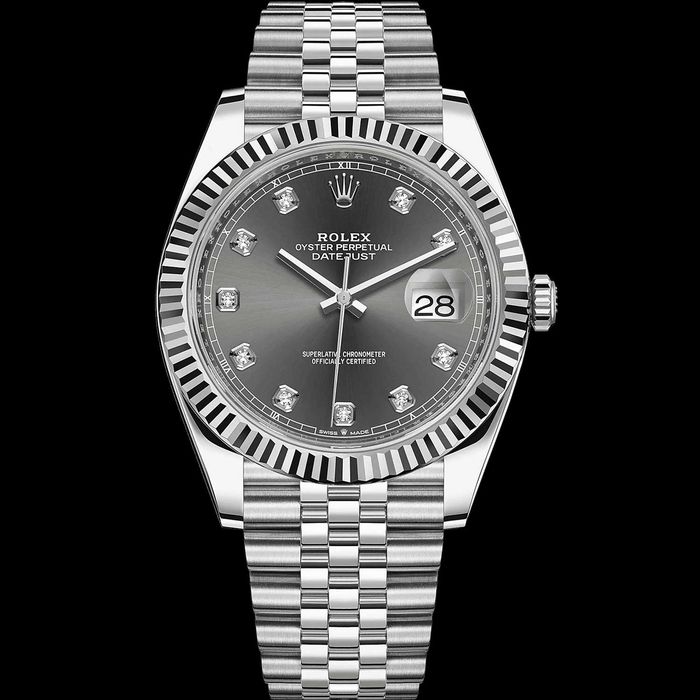 Vand ceas Rolex Datejust 41 Rhodium  - White gold / Diamonds