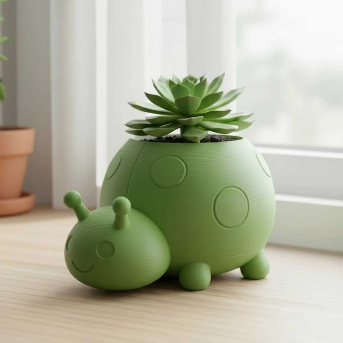 Ghiveci Decorativ Tip Buburuză pentru Plante Mici și Suculente