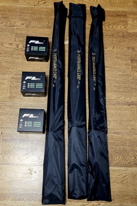 SET 3 Lansete Diamant Alb 3.90 4.0Lbs din 3 buc + 3 Mulinete FL EFB 60