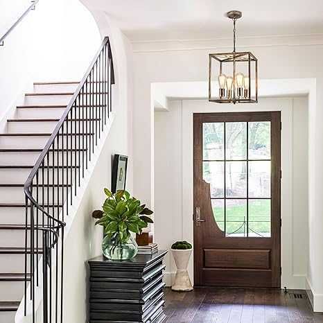 Candelabru industrial cu 4  becuri auriu