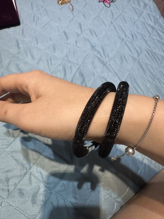 Двойна черна гривна на Svarovski