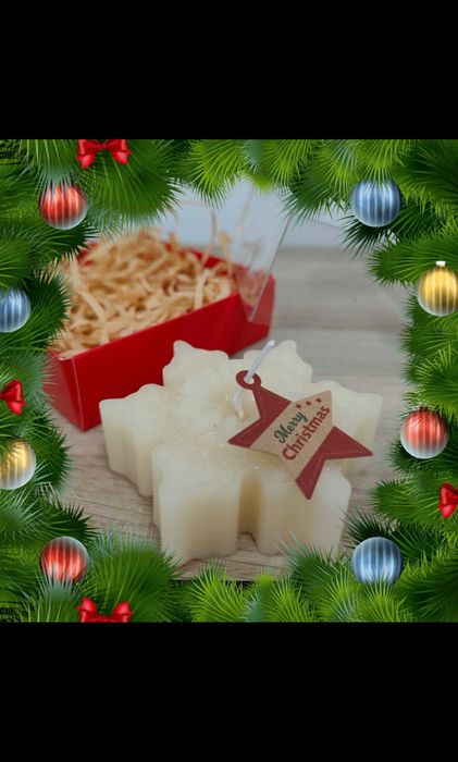 Ароматни, ръчно ляти Коледни свещи от соев восък