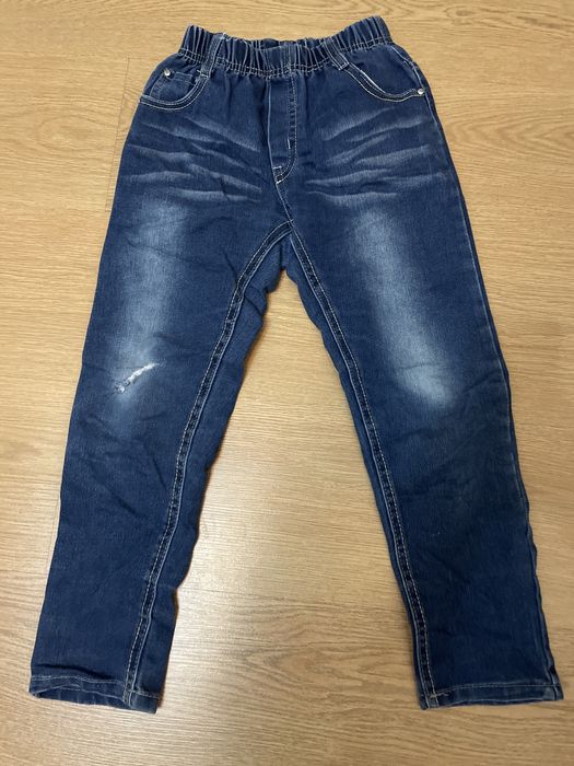 Blugi copii, albastri, cu elastic 6-7 ani