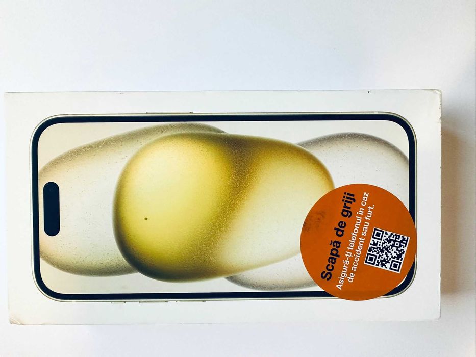 Telefon mobil Apple iPhone 15, 128GB, 5G, Yellow