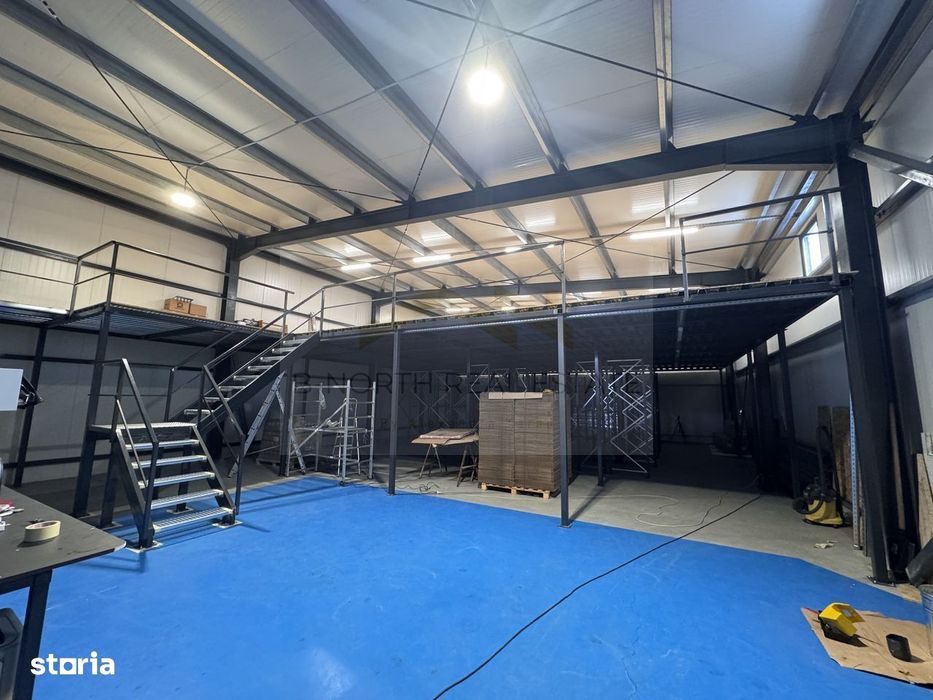 Hală nouă de închiriat 500 mp cu birou și acces TIR | lângă autostrada
