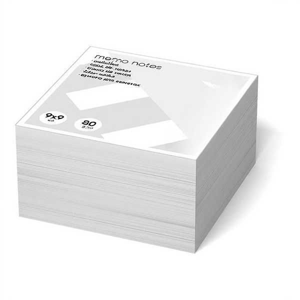 Блоки для записей 9 x 9 х 4,5 см, 400 листов, 2 вида: белые и цветные