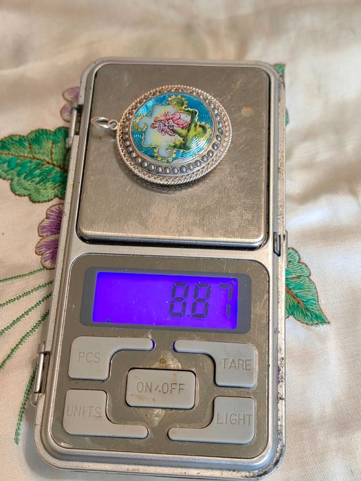 Уникат! Старинен 19 в. Сребърен 
Филигранен Медальон с Емайл и Перли