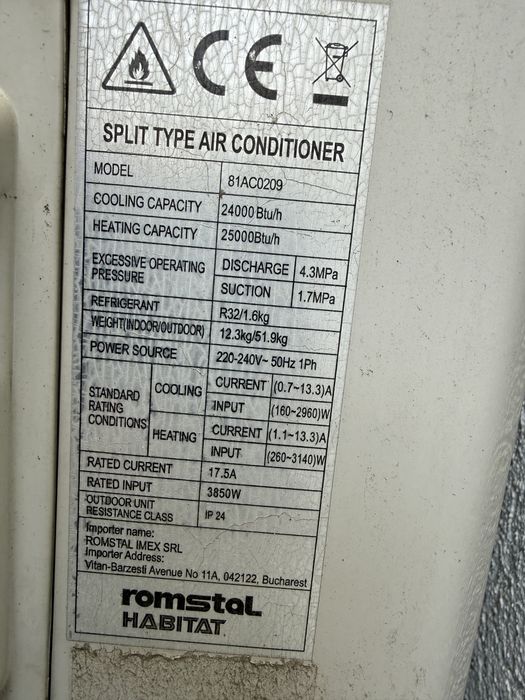 Aer condiționat 24000 BTU Romstal Habitat Inverter