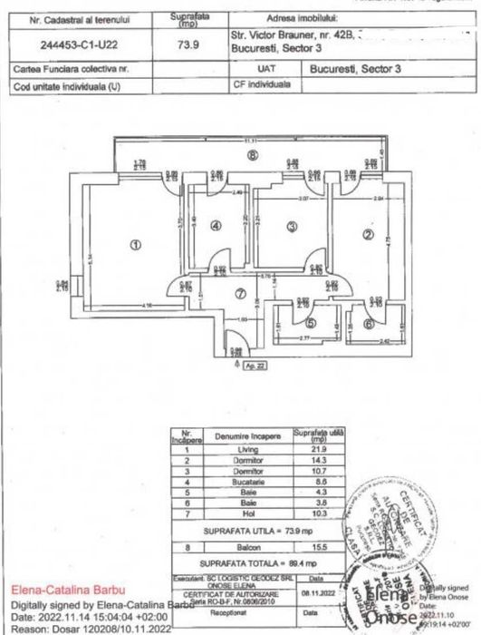 Apartament Str Victor Brauner - exact langa scoala 149 - 8 min metrou, decomandat, 2 bai, bloc 2023