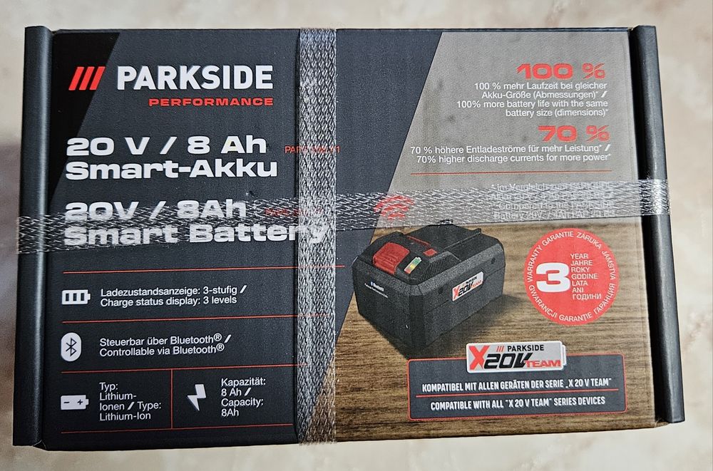 3г ГАРАНЦИЯ Parkside performance Smart Battery батерия 20v 8Ah/12Ah