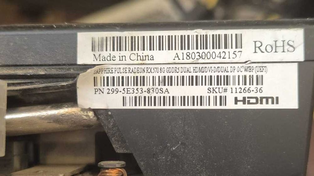 Placa video 8GB sapphire pulse radeon RX570