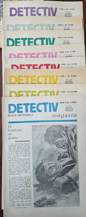 Lot Colectie Reviste "Detectiv Magazin" – Numerele 1-19 Complete (Anii '90)