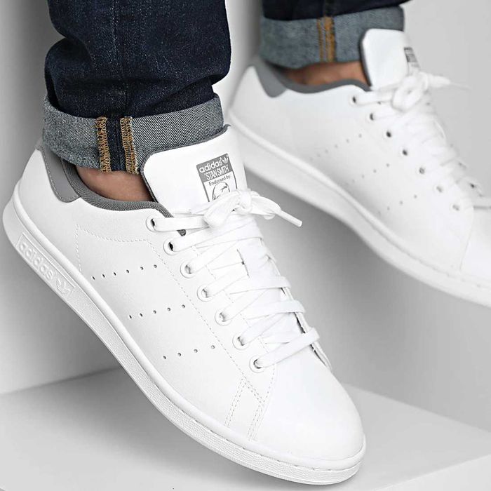 Adidas Originals, Stan Smith, Sneakers din piele naturală, Alb, 41⅓