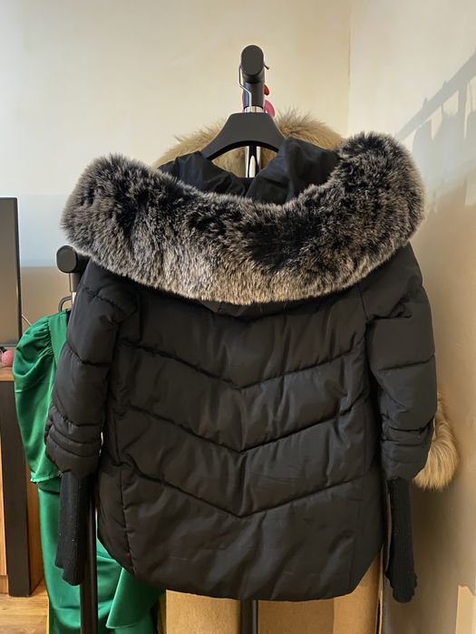 Geaca dama neagra cu blana