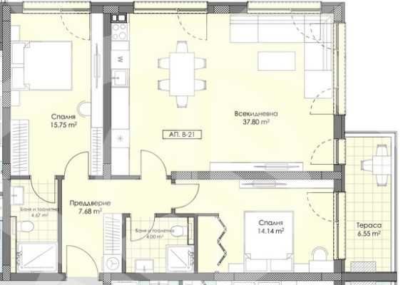 Тристаен апартамент Остромила 592-19380
