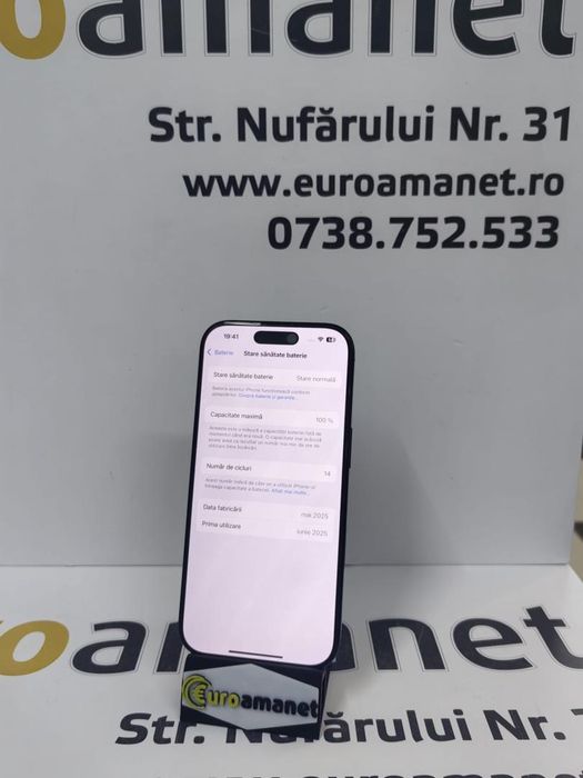 Telefon mobil Apple iPhone 16 Pro, 128 GB, 5G-100% -N-