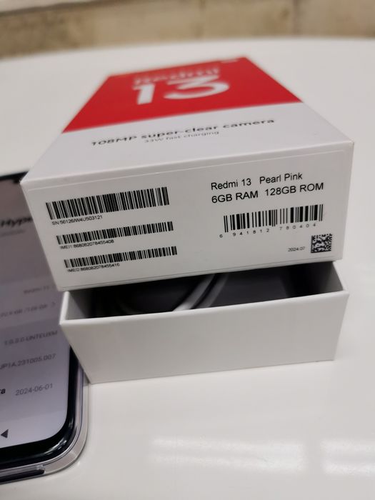 Redmi 13 6GB, 128GB ROM - Pink - Нов