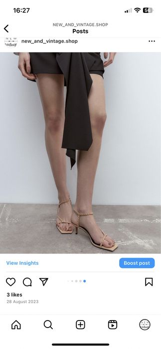 Sandale piele naturala marime 38 toc comod elegante casual