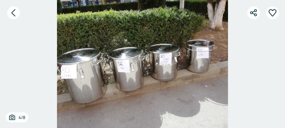 Marmită inox pentru transport lapte/ alimente/ mâncare gătită/ lichide 25L/38L/42L/48L/58L/68L
