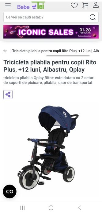 Tricicleta pliabila pentru copii