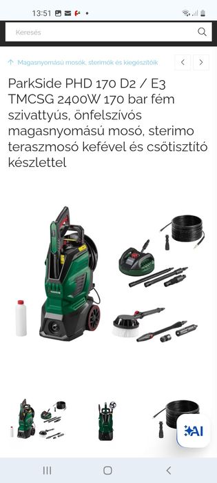 Aparat Spalare cu presiune parkside phd 170 d2 sigilat 2400w 170bar