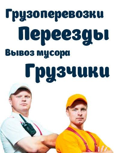 Грузчики. Переезды, подъем, вынос мусора 24/7