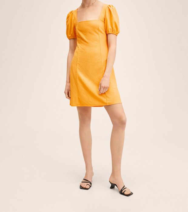 Лятна жълта рокля Манго, S