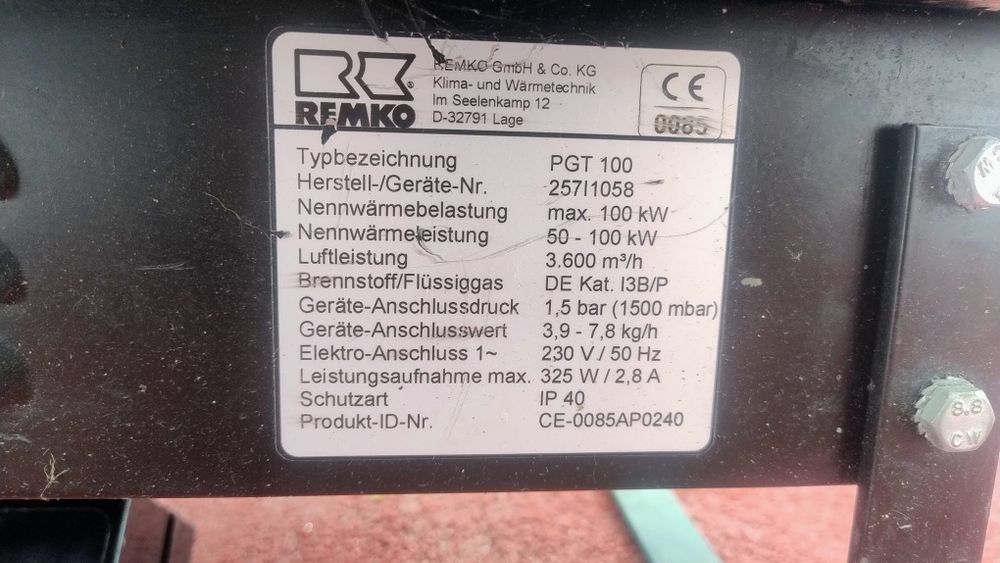 Tun/generator de aer cald pe gaz