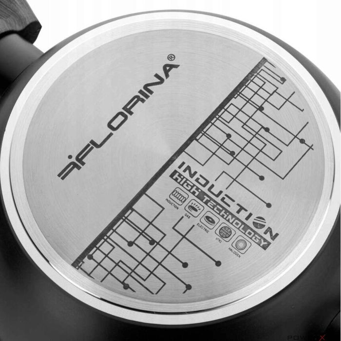 Oala joasa Bono, Aluminiu, 20cm, 1.6l, neagra, Florina