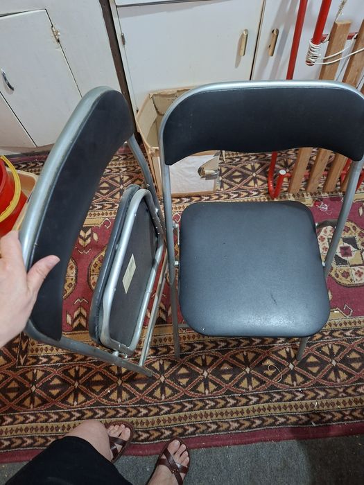 Set 2 Scaune pliante aluminiu cu șezutul moale