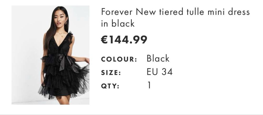 Черна рокля ASOS