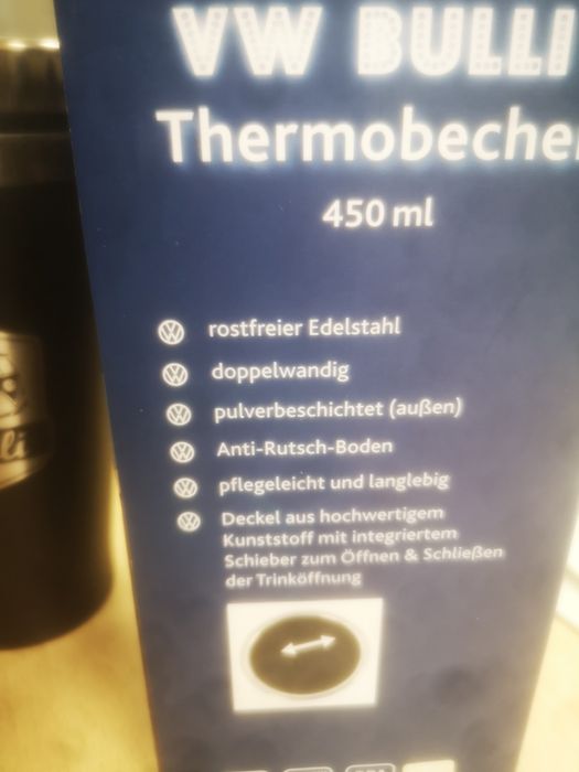 Термо чаша VW Bulli 450 мл термо чаша двустенна Volkswagen неръждаема