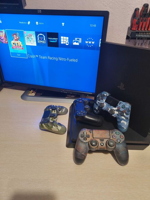 С ГАРАНЦИЯ 1Г Sony PlayStation 4 Slim SW PS4 1TB профилактиран 750 GB