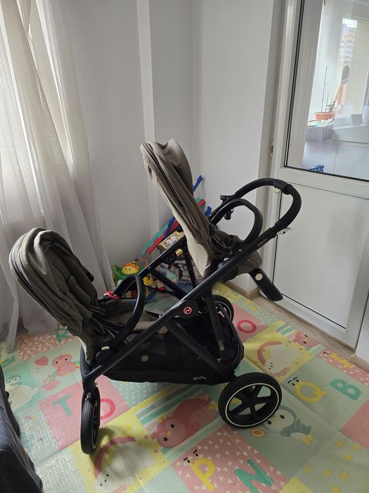 Vand Carucior Gemeni Cybex Gazelle S - Configuratie Dubla (Kaki) + BONUS