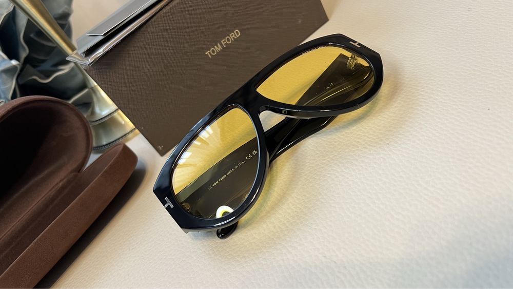 Tom Ford Bronson FT1044 ochelari de soare noi lentila galbena
