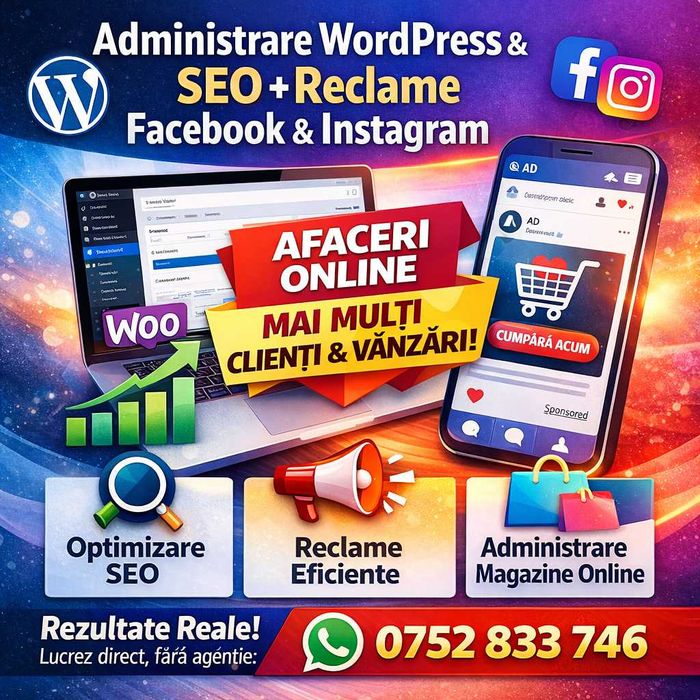 Administrare WordPress + SEO + reclame | Site-uri și magazine online