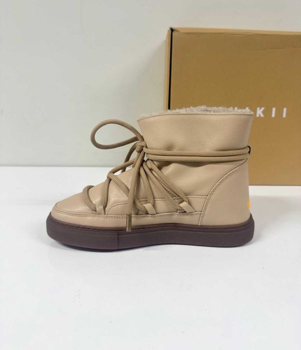 НОВИ Дамски апрески INUIKII Classic Full Leather (Бежови) - Размер 39 (25 см стелка)