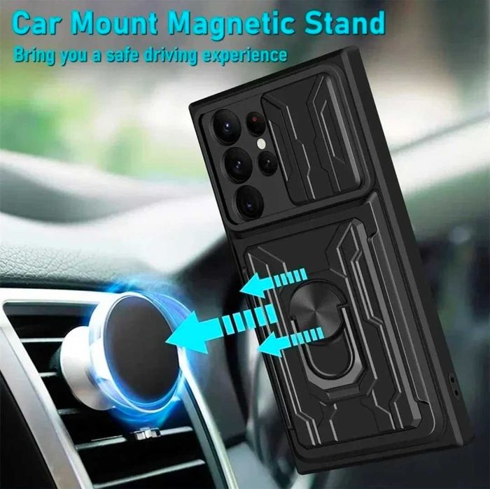 RING CARD SLOT Удароустойчив кейс за Samsung Galaxy S24 Ultra