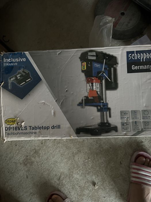 Scheppach DP16VLS – Bormașină de banc 500 W, cu laser, nouă în cutie