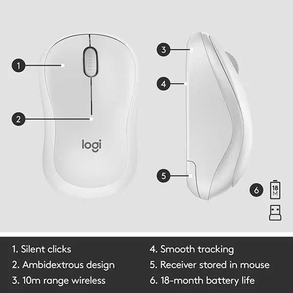 Kit Mouse si Tastatura wireless Logitech MK295 silent cod 920-009824 culoare alb garantie nou Sigilat