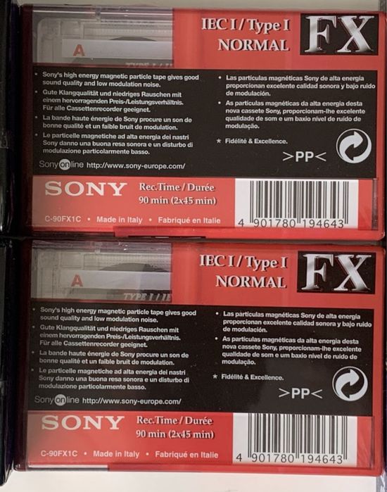 Casete audio sigilate SONY, cablu jack 6,35mm