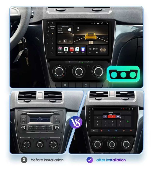 Мултимедия за Skoda Yeti Двоен дин навигация Android 2 DIN Skoda Yeti