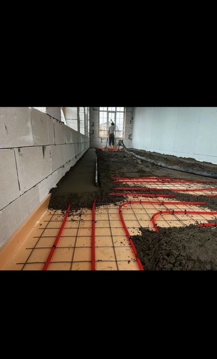 Полусухой стяжка . Механизирванная стяжка пола .ярим курук стяжка