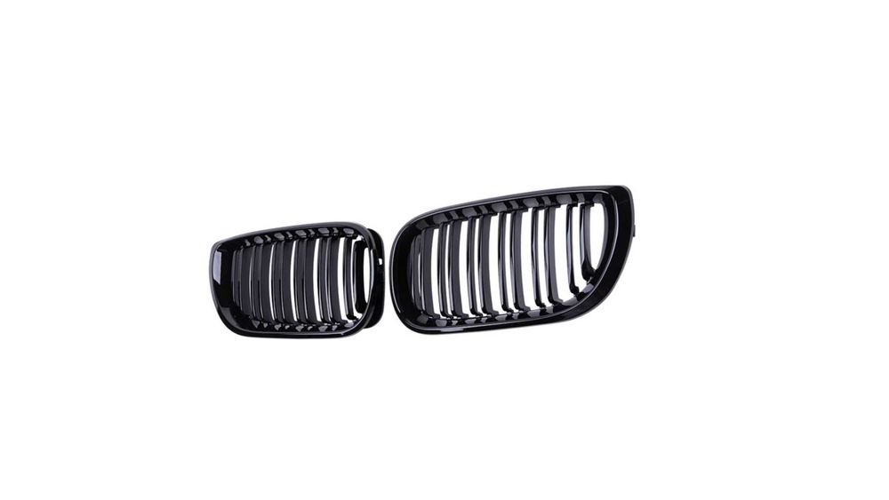 Set 2 grile duble, negru lucios, M Design pentru BMW E46 Facelift