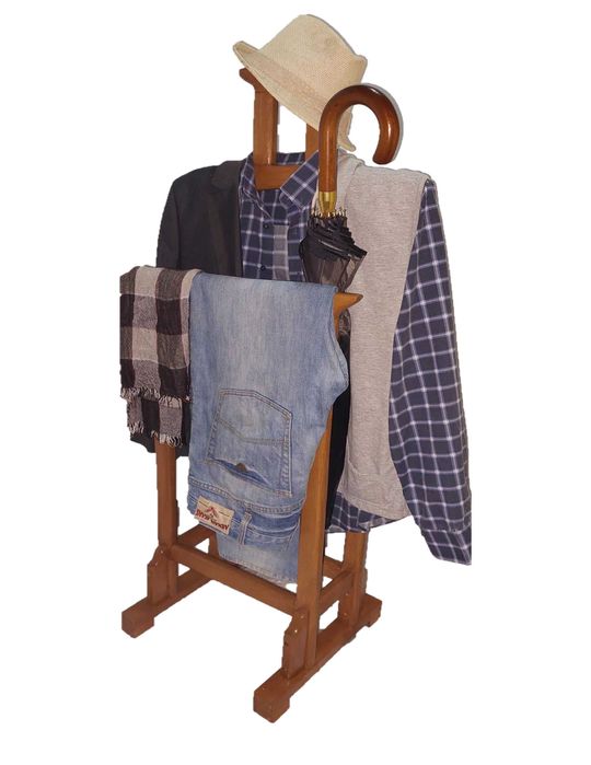 Umeraș suport haine cuier valet portmantou mobila lemn cadou stație