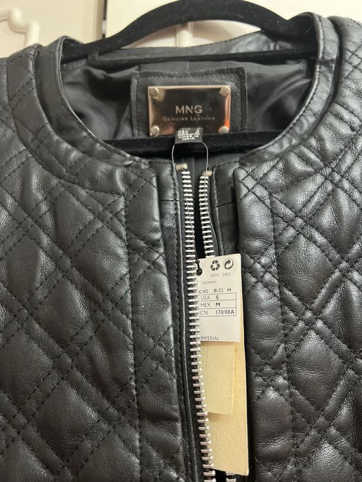 Женская кожаная куртка Mango