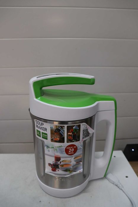 Уред за приготвяне на крем супа, DOMO, 2.2 литра, Soup Maker, неръждаема стомана/бял