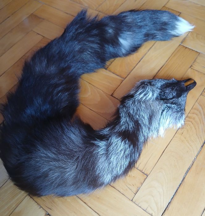 Шал/яка от сребърна лисица, естетвен косъм